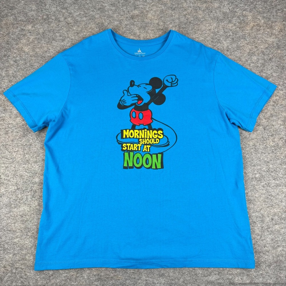 Disney Parks T-Shirt Tee Mickey Mouse Blue Cotton Mens XL